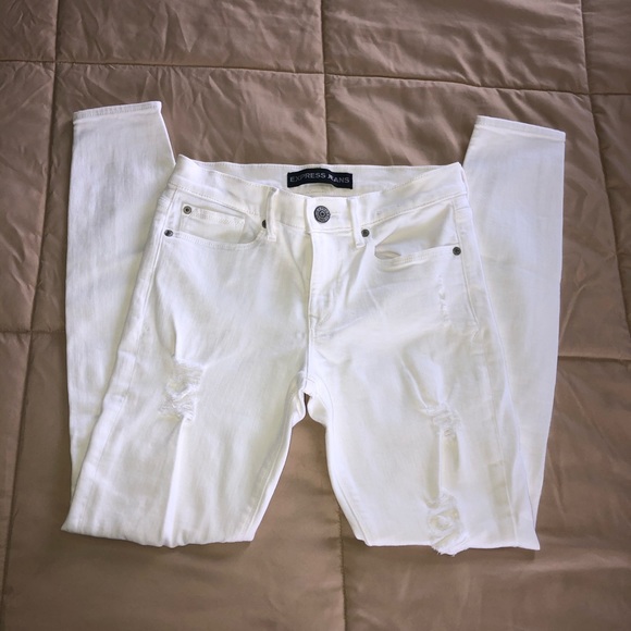 Express Distressed White Leggings - Picture 3 of 7